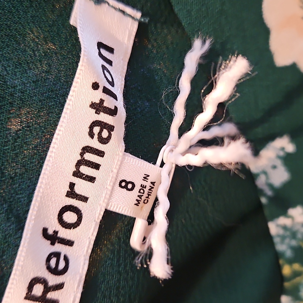 NEW Reformation Rosi Dress Buena Green multi Size 8 #2908 - Picture 10 of 10